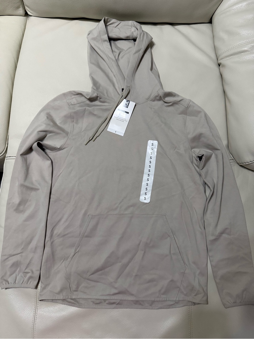 Men's Performance Hoodie Jacket in Light Gray Size Small New - Picture 3 of 4